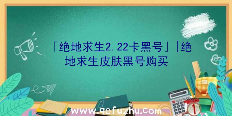 「绝地求生2.22卡黑号」|绝地求生皮肤黑号购买